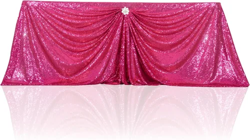 Miniatura 92 de PartyDelight Mantel de lentejuelas redondo de 50 pulgadas, color dorado claro, adorno de mesa para decoración de bodas, fiestas, cumpleaños