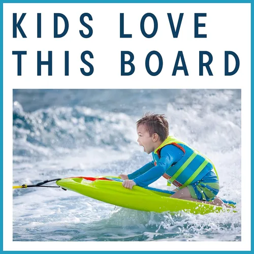 Miniatura 3 de ZUP Coast Board - Wakeboard todo en uno para niños con mango de cuerda, tabla de entrenamiento, rodillera y esquís acuáticos para deportes