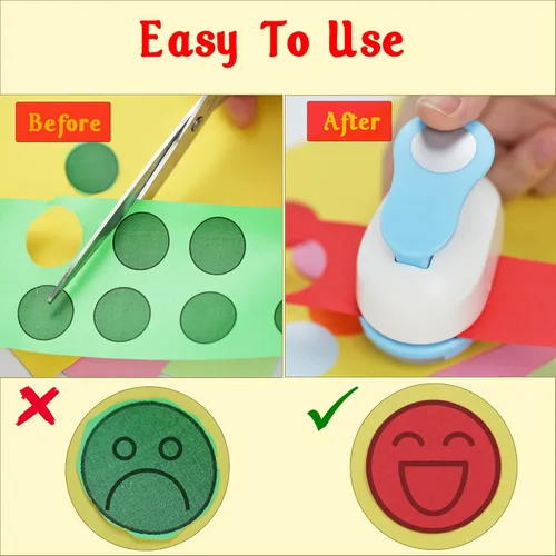 Miniatura 3 de Ecohu Perforadora Circular de 1 Pulgada para Manualidades, Perforadora de Papel en Forma de Círculo, Perforadora de Palanca para Manualidades