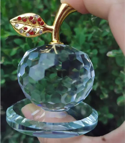 Miniatura 7 de LOTOWELZON Figura base de 1.969 in/1.97 pulgadas, figura de manzana de cristal, decoración del hogar, adorno de pisapapeles de cristal K9