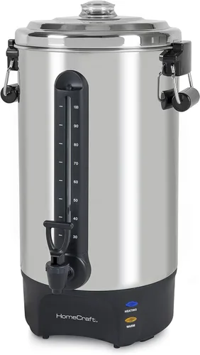 Miniatura 2 de Homecraft Urna de café de 100 tazas y dispensador de bebidas calientes con grifo antigoteo, preparación rápida, urna de café de acero inoxidable