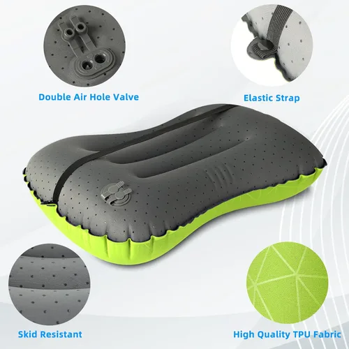 Miniatura 2 de Almohada de camping Crisonky - Almohada inflable - Almohada de viaje para mochileros y avión, soporte lumbar 2.0, almohada inflable, ultraligera