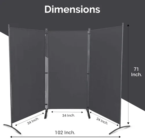 Miniatura 3 de STEELAID Divisor de habitaciones: pantalla de privacidad plegable para escuela, iglesia, oficina, aula, dormitorio, habitación de los niños