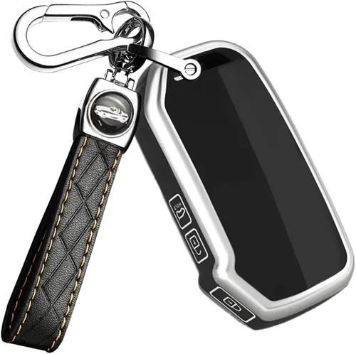 ontto Funda para llavero Kia de 3 botones elegante para Sportage R GT Stinger GT Sorento Cerato Forte, Negro (llavero largo)