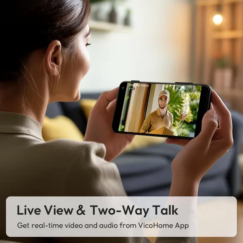 Miniatura 5 de Cámara de timbre de puerta de 2K HD con batería, inalámbrica con timbre de anillo, timbre de video inteligente con comunicación bidireccional