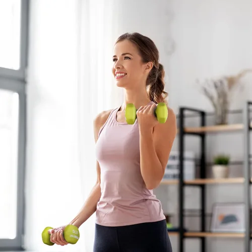 Miniatura 5 de HolaHatha Neoprene Dumbbell Weights Set w/Rack, Home Gym Equipment - Portable Weighted Exercise Dumbbells for Fitness, Training, and Lifting