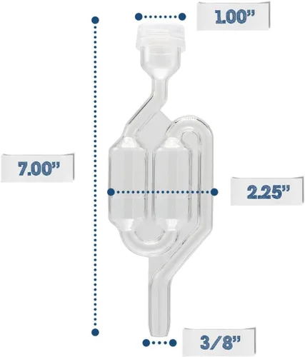 Miniatura 2 de Fermentaholics Airlock en forma de S, paquete de 4 esclusas para elaboración y fermentación, uso con tapón de goma perforado, tapa con ojales