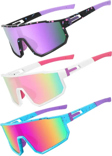 Miniatura 26 de Gafas de sol deportivas para niños, polarizadas, con protección UV400, para niños y niñas, para béisbol, softbol, ciclismo Lentes rojas con montura