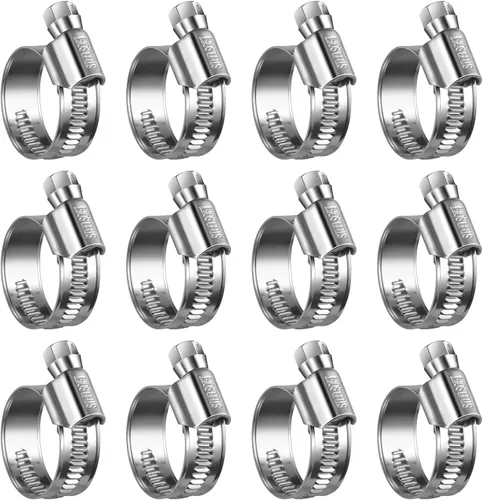 Miniatura 19 de Abrazaderas de manguera de engranaje helicoidal antideslizantes #4, abrazaderas de tornillo de acero inoxidable ajustables de 5/16 a 1/2 pulgadas