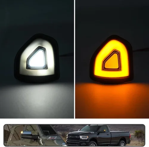 Miniatura 2 de 2 piezas de luz LED ámbar para espejo, luz de señal de giro para Dodge Ram 1500 2021 2022 2023, para Ram 1500 Classic 2022 2023, para Ram 2500 3500