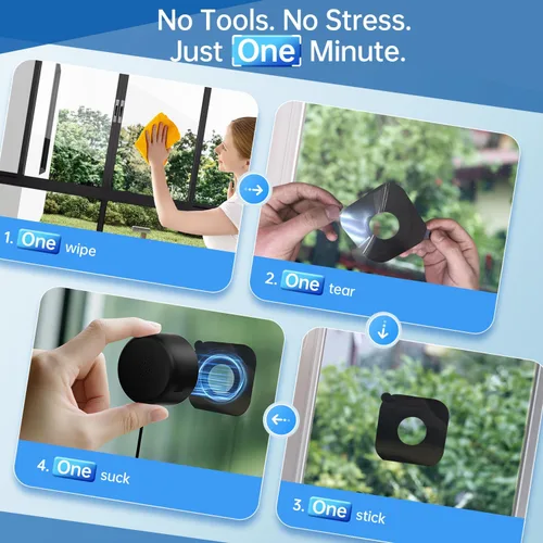 Miniatura 2 de Cámara de seguridad de ventana de 4MP 2K, cámara inalámbrica WiFi 5G y 2.4GHz, monitor de visión nocturna a color de luz negra, vidrio de montaje