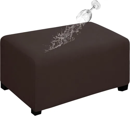 Miniatura 15 de Easy-Going Funda para Otomán Elástica 100% Doble Impermeable Rectangular Plegable Taburete de Almacenamiento Protector de Muebles Funda Suave