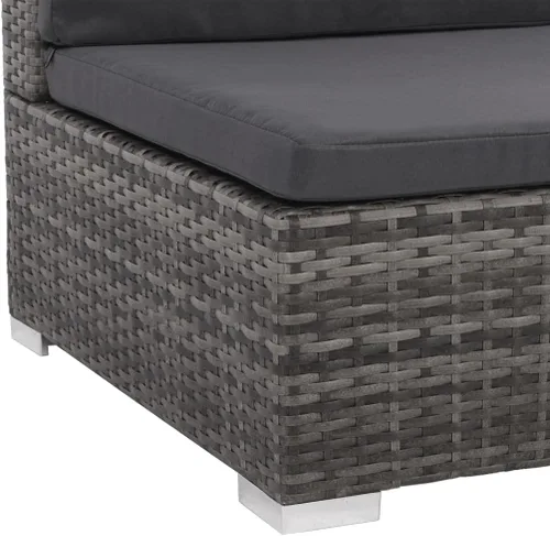 Miniatura 8 de Ensemble de Salon de Jardin Modulaire 12 Pièces Gris y Rotin Synthétique PE Résistant aux Intempéries Pour Terrasse, Balcon et Jardin con Coussins