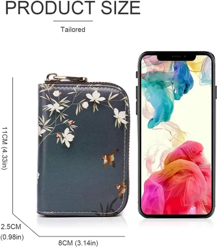 Miniatura 5 de APHISON - Tarjetero con protección RFID, carteras , funda para tarjetas de cuero con cremallera para mujerniñacaja regalo