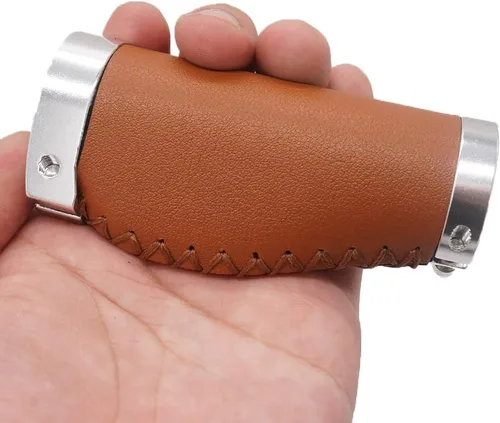 Miniatura 8 de Mango de bicicleta, cuero artificial de microfibra de PVC, largo 0.874x5.315 in, corto 0.874x3.740 in, ergonómico, antideslizante, para bicicleta