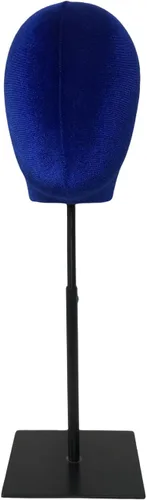 Miniatura 5 de Adjustable Black Base Velvet Female Mannequin Head Belle for Hat Wig Jewelry Earring Scarves Display Hat stand Wig stand (Grey*black round base)
