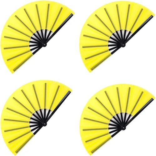 Miniatura 7 de Gionforsy 4 piezas de ventilador de tela de ventilador plegable grande chino Tai Chi ventilador de mano plegable decorativo para fiesta de baile