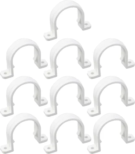 10 correas de tubo en forma de U, 2 agujeros, correas de conducto, correas de tubería de PVC para cables de tubería (identificación de 1.181 in,