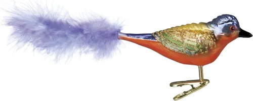 Miniatura 6 de Old World Christmas Baltimore Oriole - Adorno de vidrio soplado para árbol de Navidad, decoración navideña artesanal, colección de clips