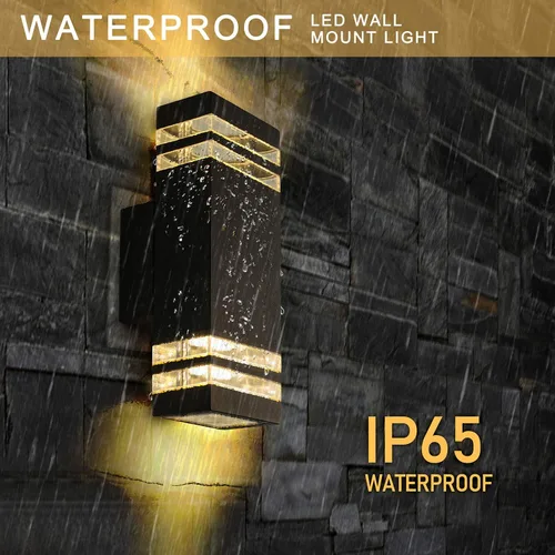 Miniatura 4 de Aplique de pared LED impermeable para porche de 12 W, (sensor de atardecer a amanecer), lámparas de pared modernas e impermeables, 1000 lúmenes