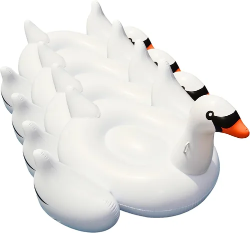 Miniatura 19 de SWIMLINE Flotador Original 90621 de Cisne Inflable Gigante para Piscina Flotador Montable de Descanso con Patas Estables Alas Grande Montable