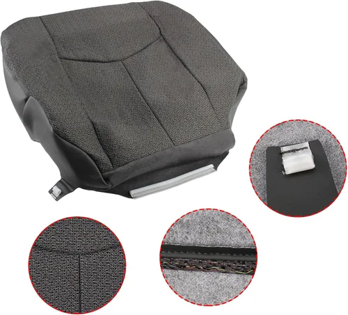 Miniatura 4 de AUTOKAY Cubierta de asiento trasero inclinado inferior y superior del lado del conductor y del pasajero, color gris para Chevy Silverado 1500 2500