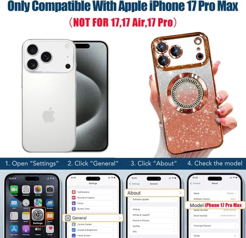Miniatura 396 de Misscase Funda magnética con purpurina para iPhone 11 compatible con MagSafe, protección completa, delgada, a prueba de golpes, antiarañazos