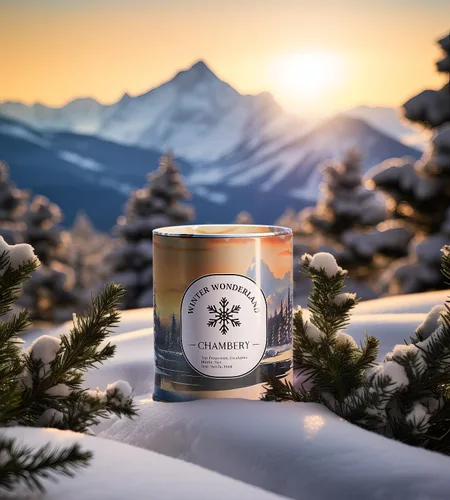 Miniatura 6 de Vela CHAMBERY Winter Wonderland Inspirada en las Montañas Rocosas en una lata Premium Cera de soja con mecha de algodón sin plomo Quema de 55