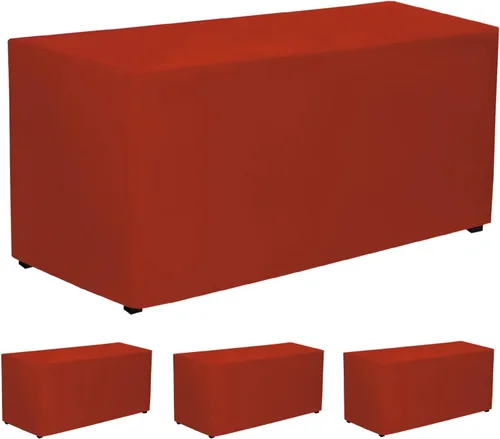 Miniatura 27 de PLOYMONO - Juego de 2 manteles ajustables, mantel de longitud hasta el suelo para mesa rectangular de 4 pies (122x61 cm) de poliéster, ideal