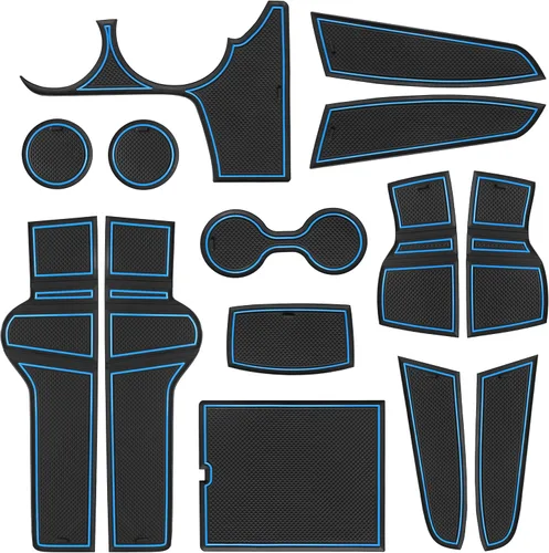para Kia Sportage NQ5 Accesorios 2023 2024 2025 2026 - Juego de 14 piezas de insertos para portavasos, forro para consola central, alfombrillas para