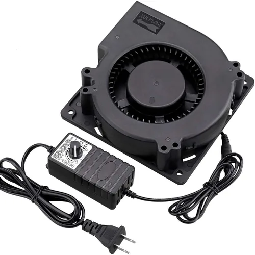 Wathai - Ventilador centrífugo de soplado de 120 mm x 32 mm, ventilador con alimentación de 110 V 220 V CA, controlador de velocidad de 4 V a 12 V,