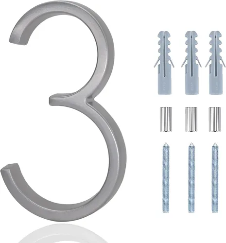 Número de dirección de Shadow House, números de casa modernos de 5 pulgadas, números de dirección flotantes con tornillos para exterior, aleación de