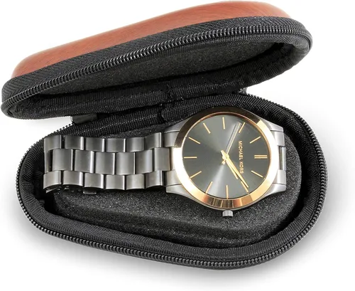 Miniatura 3 de CASEMATIX Funda protectora de viaje para reloj, caja de reloj de viaje con carcasa dura resistente, interior de espuma acolchada, cremalleras