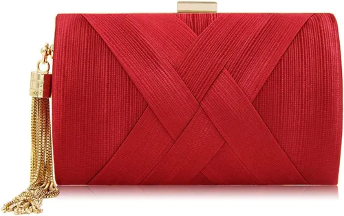 Elegante bolso de noche con borlas para mujer, bolso de mano para novia, boda, graduación, noche, fiesta