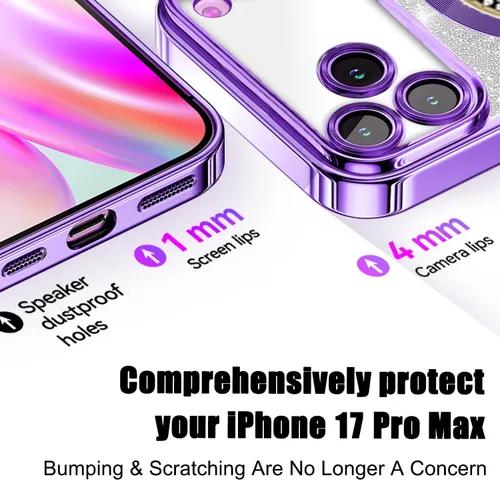 Miniatura 164 de Misscase Funda magnética con purpurina para iPhone 11 compatible con MagSafe, protección completa, delgada, a prueba de golpes, antiarañazos