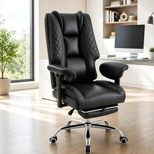 Miniatura 10 de Big and Tall Office Chair and High Back with Heavy Duty Wide Executive Office Chair with Foot Rest, Adjustable Armrests (Beige)