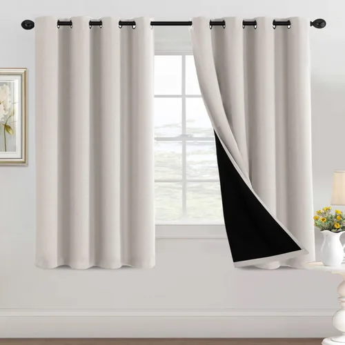 Miniatura 20 de H.VERSAILTEX Cortinas 100% de opacidad para dormitorio, con aislamiento térmico, cortinas opacas completas para sala de estar, cortinas de ventana
