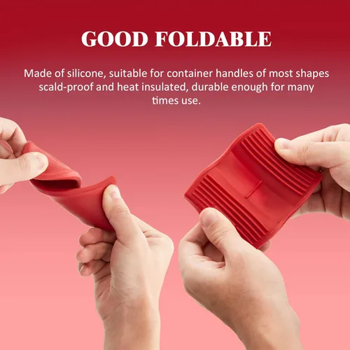 Miniatura 6 de Patelai 4 fundas de silicona para mango de sartén caliente, antideslizantes, resistentes al calor, para sartenes de hierro fundido, sartenes y Negro