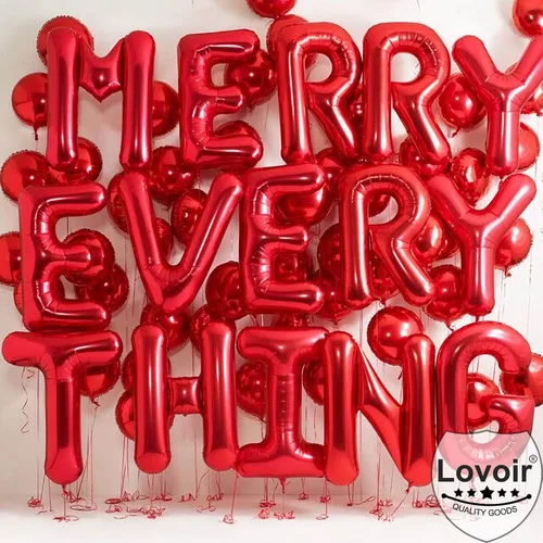 Miniatura 3 de Lovoir Globos grandes de 40 pulgadas con la letra T roja de gran tamaño, globo de helio de aluminio de Mylar para decoración de fiesta de Letra roja