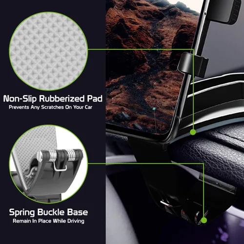 Miniatura 8 de Soporte de teléfono para automóvil, soporte de teléfono celular para automóvil, rotación de 360 grados, soporte de clip para tablero, compatible