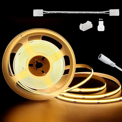 Miniatura 12 de PAUTIX COB - Tira de luz LED IP65, impermeable, 32.8 pies, 5040 LED, blanco cálido, 3000 K, cinta LED CRI90+ flexible de alto lumen, súper