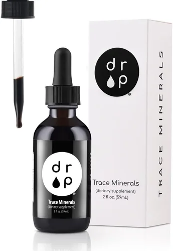 Drop Trace Minerals con ácido fúlvico, gotas minerales iónicas líquidas con electrolitos - Más de 72 minerales, para energía, hidratación y salud