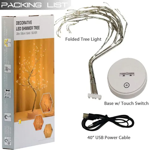 Miniatura 7 de OTAVILEM - Lámpara de mesa LED en forma de árbol bonsái, lámparas estéticas en forma de árbol para sala de estar, bonita luz nocturna, funciona