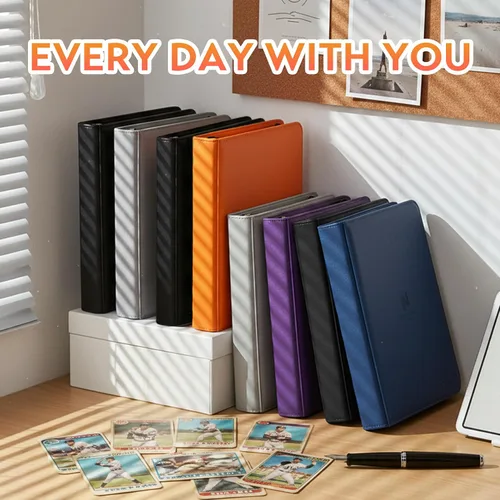 Miniatura 7 de Carpeta Premium de Tarjetas Coleccionables con más de 1000 bolsillos, Carpeta de 16 bolsillos sin anillo de carga lateral para cartas de Negro
