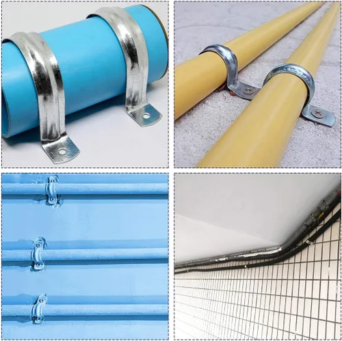 Miniatura 4 de uxcell Correa de tubo rígida de 0.630 in (0,6 pulgadas), 2 correas de tubo de agujeros 304 abrazadera de tubo de tensión de acero inoxidable 2 piezas
