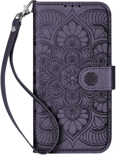 Funda tipo cartera para iPhone 13 Mini, bloqueo RFID, funda protectora de piel sintética con ranura para tarjetas, bolsillo para efectivo para