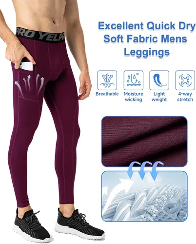 Miniatura 11 de SPVISE Pantalones de compresión para hombre, leggings para deportes, gimnasio, mallas atléticas frescas y secas, capa base para correr, fútbol