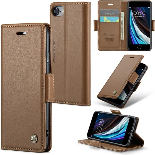 Miniatura 9 de Funda tipo cartera compatible con iPhone 6/7/8/SE 2020/SE3 [bloqueo RFID], funda de piel sintética con soporte para tarjetas para iPhone 6/7/8/SE