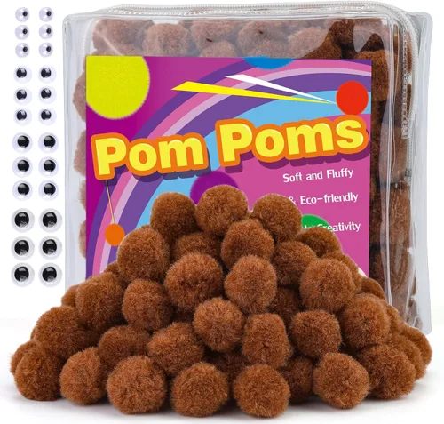 Miniatura 19 de Veroave Pompones azul oscuro, 150 pompones de 1 pulgada para manualidades, bolas de soplo, artes y manualidades, para decoración de manualidades