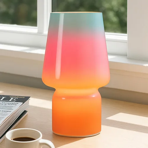 Miniatura 7 de Lámpara de hongo, regalo para el día de la madre, lámpara de mesa pequeña, bonita lámpara de mesa de noche para cocina, lámpara de mesa de cristal